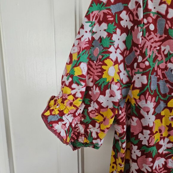 Toad&Co Laurel Floral Print Short Sleeve Organic Cotton Blend Dress Size M - Picture 3 of 7